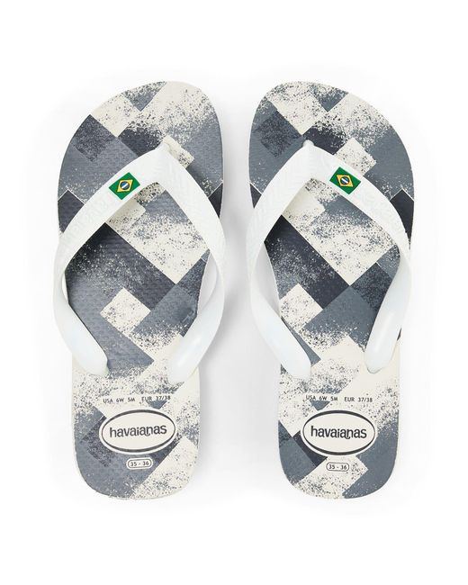 Havaianas White Hav. Brasil Fresh Leaf Flip Flops
