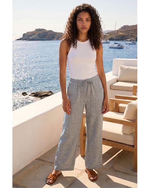 Roman Gray Petite Wide Leg Trouser