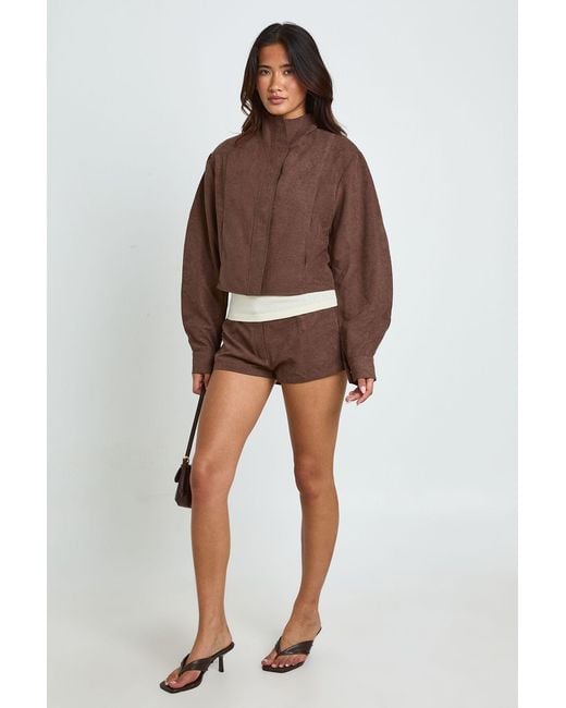 Boohoo Brown Fitted Mini Shorts