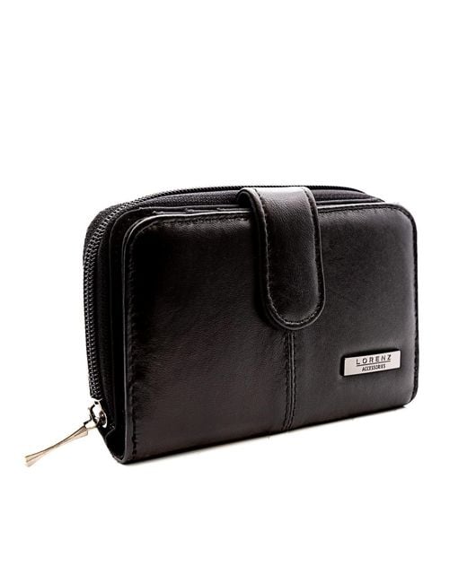 Woodland Leathers Black Genuine Leather Purse, Rfid Wallet