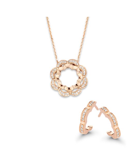 Orphelia Metallic 'Onyx' 925 Sterling Set: Chain-Pendant + Earrings