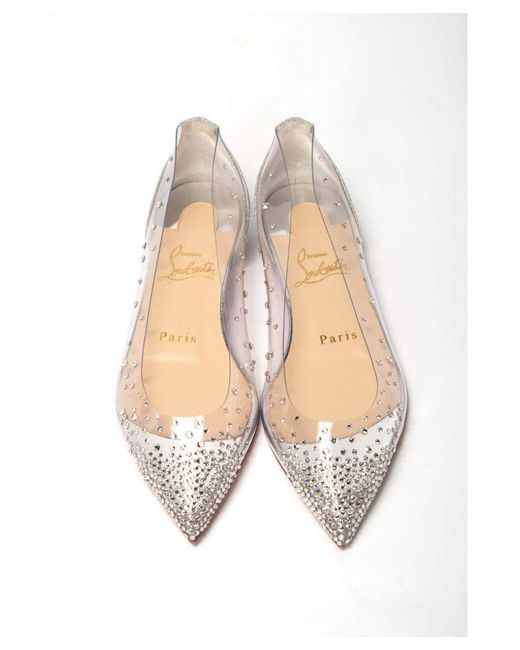 Christian Louboutin Pink Crystals Flat Point Toe Shoe