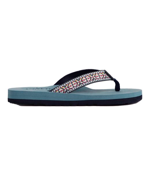 Weird Fish Blue Ladies Adila Braided Flip Flops