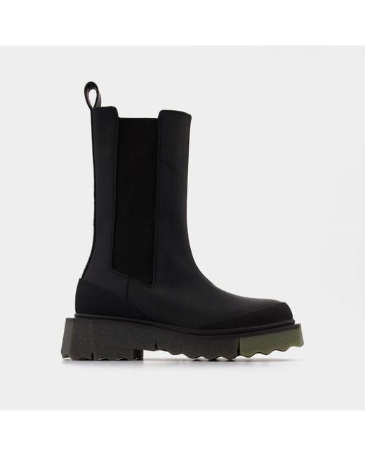 Off White c o Virgil Abloh Black Sponge Sole High Chelsea Boots