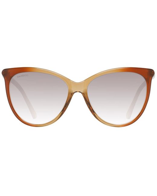 Swarovski Brown Cat Eye Light Transparent Gradient Sunglasses