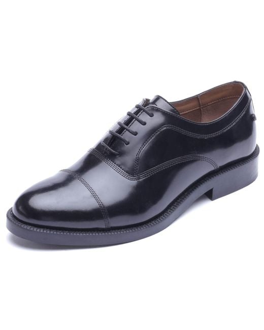 Base London Blue Roma Leather Oxford Shoes for men