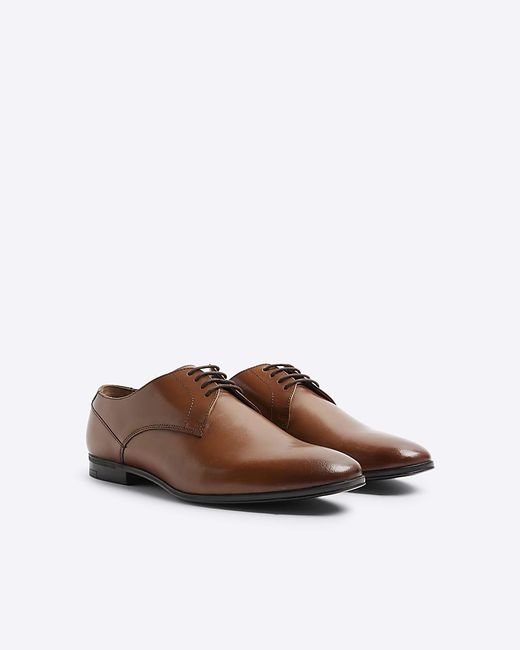 River Island Brown Formal Derby Shoes for men