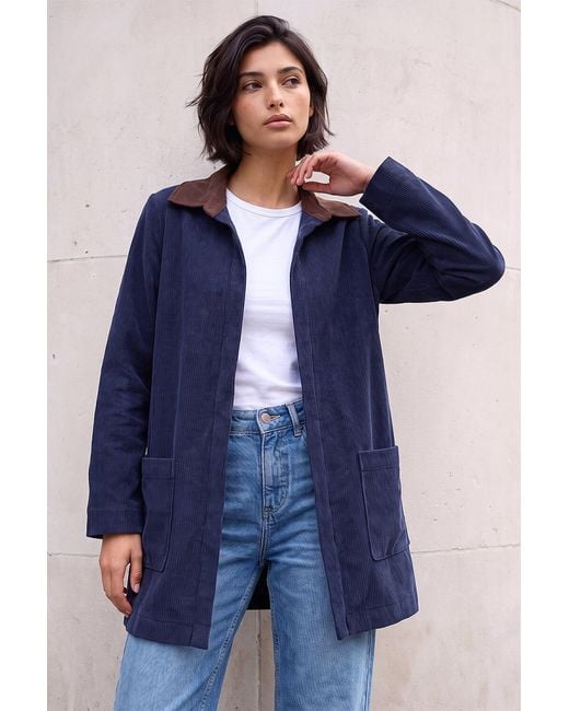 Roman Blue Petite Cord Jacket