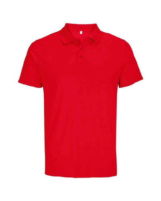 Sol's Red Adult Pitcher Recycled Polo Shirt