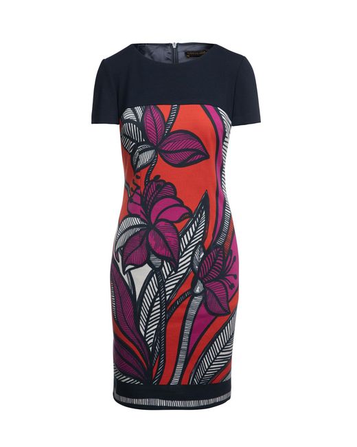 Conquista Blue And Floral Dress By Fashion