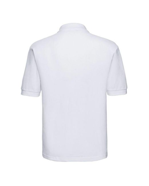 Russell White Classic Polycotton Polo Shirt for men
