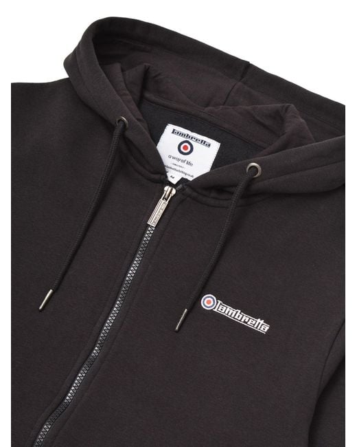 Lambretta Black Zip Hoodie for men
