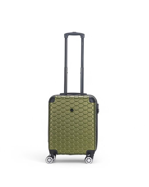 Infinity Leather Green Strong Abs Hardshell Cabin Suitcase 55 X 40 X 20 Cm Luggage Suitable For Easyjet, Ryanair