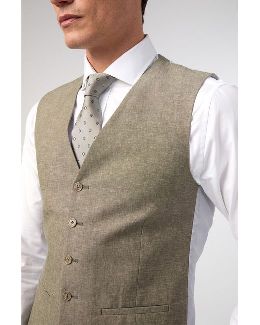 Alexandre Silver Label Natural V-Neck Tailored Suit Waistcoat for men