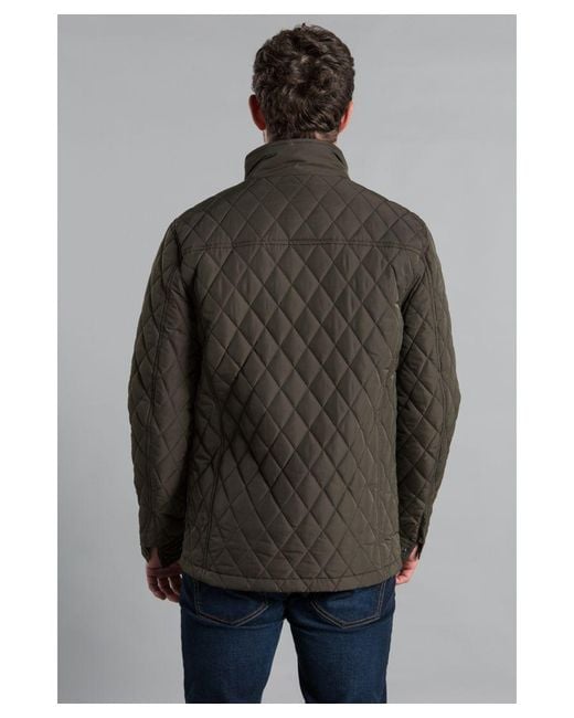 Kensington Eastside Gray Diamond Quilted Funnel Neck Jacket for men