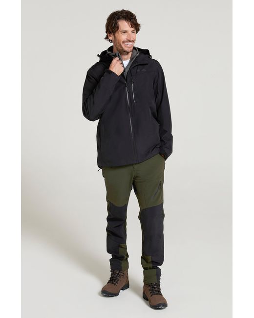 Mountain Warehouse Blue 'Brisk Extreme' Jacket With Multiple Pockets Mesh Lined Waterproof Coat for men