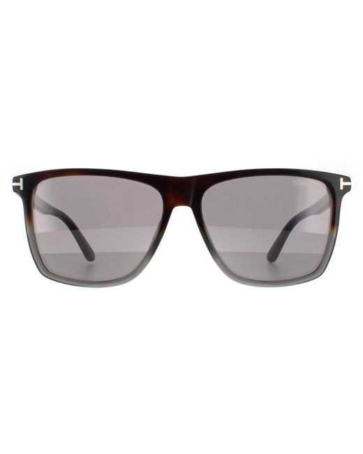 Tom Ford Zonnebril Fletcher Ft0832 55c Gekleurde Havana Gray Mirror voor heren