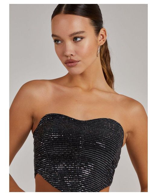 Pink Vanilla Blue Sequin Corset Top