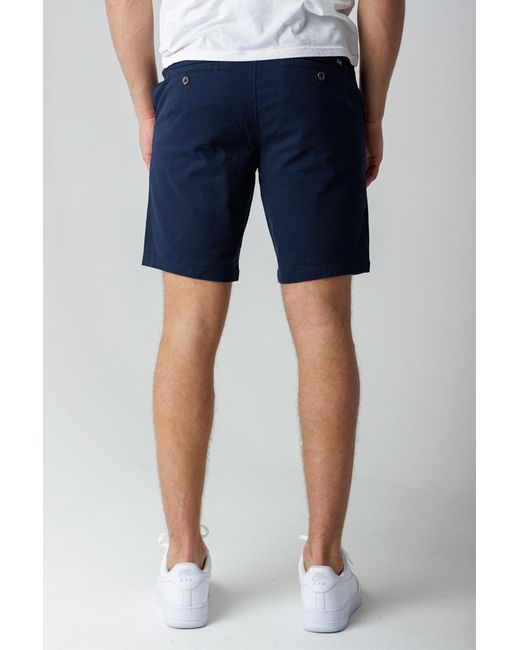 Kensington Eastside Blue Classic Chino Shorts With Button Fastening And Belt Loops for men