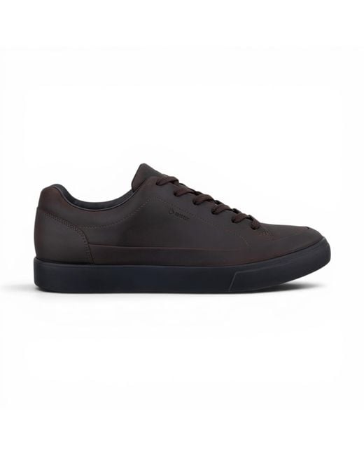 Ecco Black Leather Waterproof Trainer Sneaker Shoes for men
