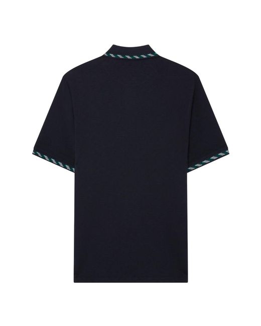 Ted Baker Blue Ss House Check Jacquard Polo Shirt Cotton for men