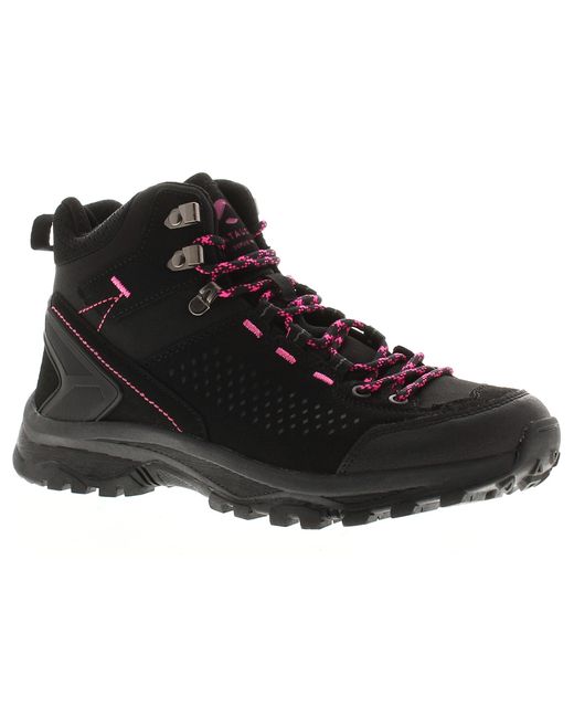 Wynsors Black Walking Boots Grebe Lace Up