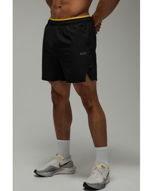 BoohooMAN Black Active Perforated 5Inch Shorts for men