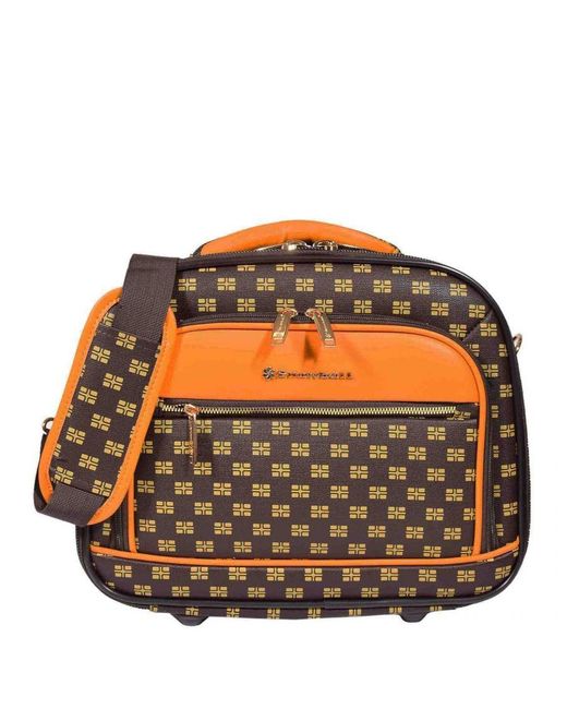 Infinity Leather Orange Cosmetic Bag