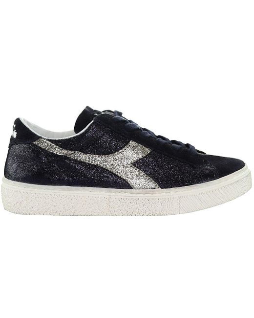 Diadora Black Montecarlo Glitter Dirty Trainers