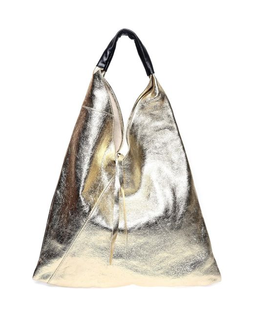 Isabella Rhea Goud Rundleer Tas in het Natural