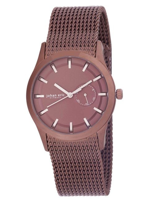 Johan Eric Red Agers¸ Dial W Date Sub-Dial Watch, Ip Case & Mesh Bracelet Stainless Steel for men