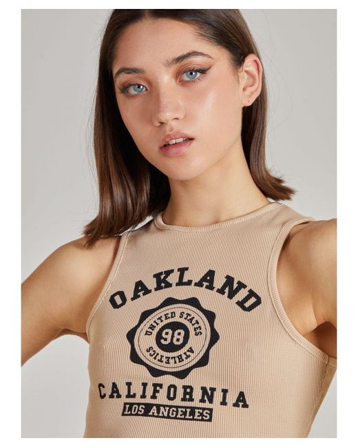 Pink Vanilla Multicolor Oakland Ribbed Cropped Vest