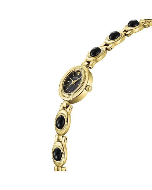 Bertha Metallic Rosalie Jade Stone Bracelet Watch
