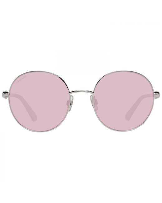 Swarovski Pink Mirrored Oval Sunglasses