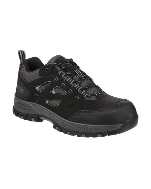 Regatta Black Mudstone Safety Trainers (/Granite) for men