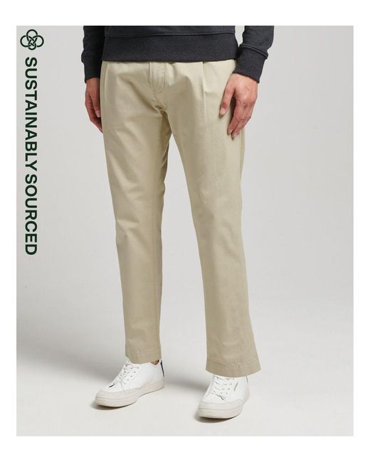 Superdry Natural Organic Cotton Studios Pleated Chinos for men