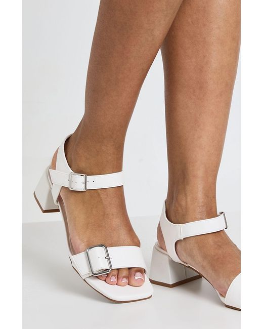Boohoo Brown Wide Fit Buckle 2 Part Heels