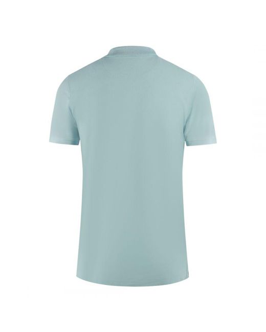 Aquascutum Blue Boxed Logo Light Polo Shirt Cotton for men