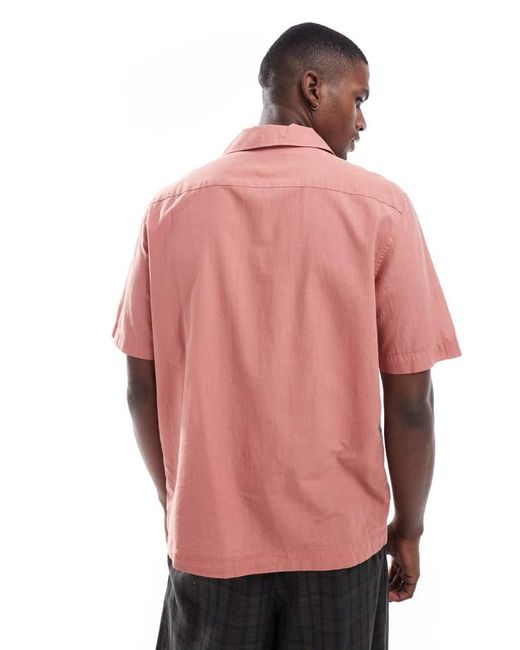 Fred Perry Pink Light Weight Revere Collar Shirt for men