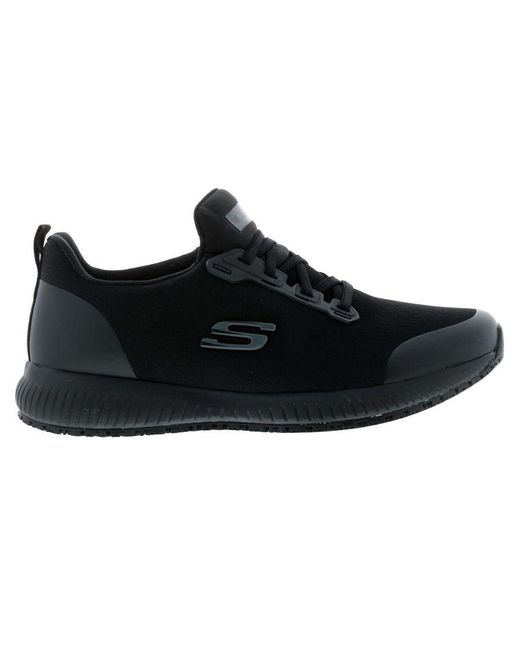 Skechers Black Trainers Squad Lace Up Mesh
