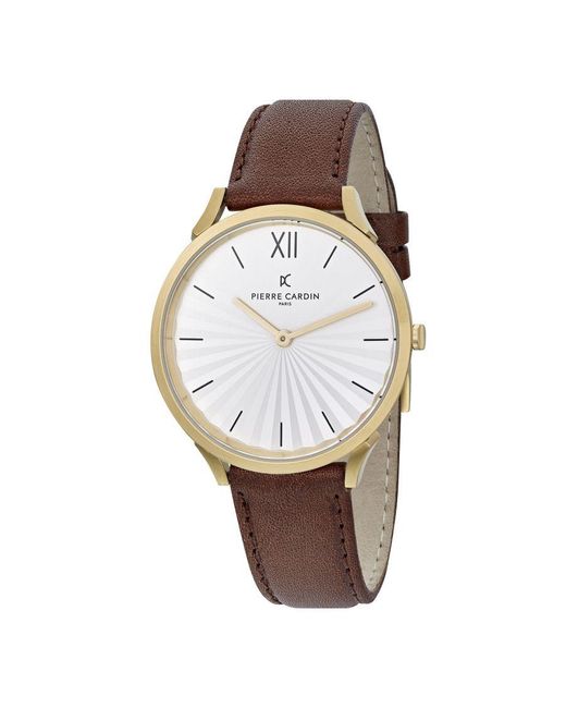 Pierre Cardin White Pigalle Plissée Watch Cpi.2004 Leather