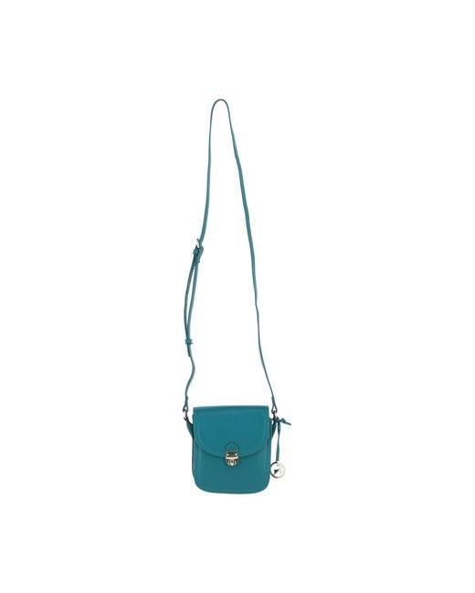 Ashwood Leather Blue Elegant Crossbody Bag With Twist Lock