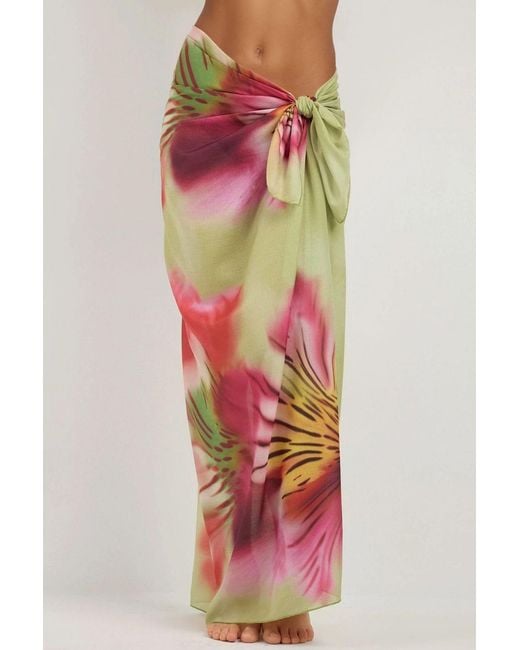 Hiccup Red Printed Beach Maxi Cover-Up