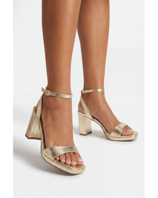 Boohoo Brown 2 Part Platform Heels