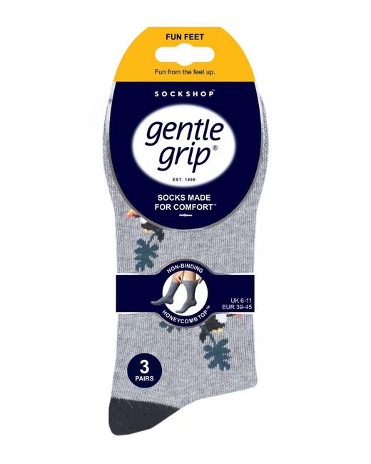 Gentle Grip Black 6 Pairs Non Elastic Socks for men