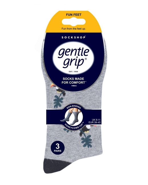 Gentle Grip - 6 Pares Mujer Algodon Calcetines Sin Elastico | Fantasia Colores Calcetines Con Estampados Rayas Topos (39/42, SOLRH177