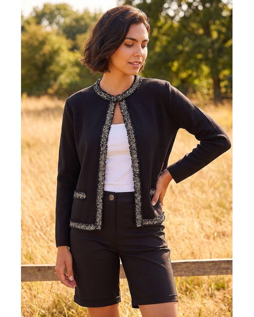 Roman Black Tweed Detail Cardigan