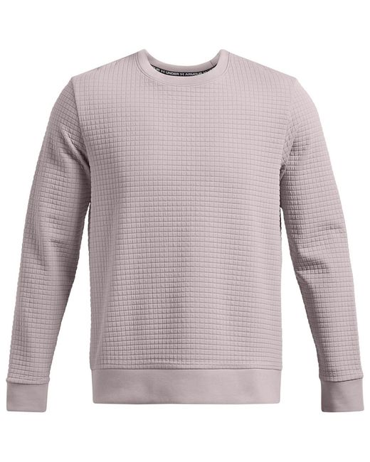 Under Armour Purple Unstoppable Crew Neck Ribbed Collar Long Sleeve Sweater for men