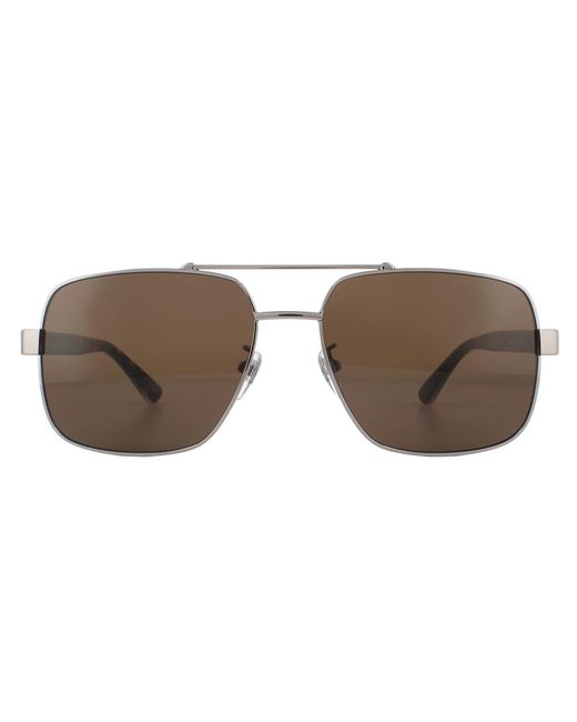 Gucci Brown Web Aviator Sunglasses for men
