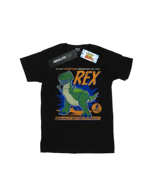 Disney Black Toy Story 4 Rex Terrifying Dinosaur T-Shirt () Cotton for men